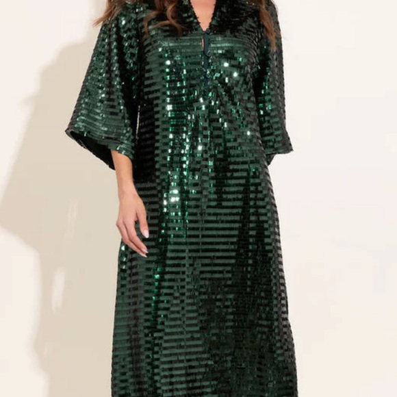 New- ALDEN ADAIR Glamorous Long Sleeve Sequin Dress - Picture 2 of 7